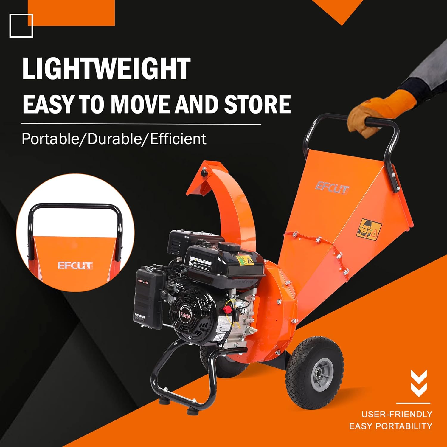 C40 Wood Chipper 4" inch Max Diameter Capacity 9 HP 274cc Gas Powered Engine Heavy Duty Shredder Mulcher - Image 11