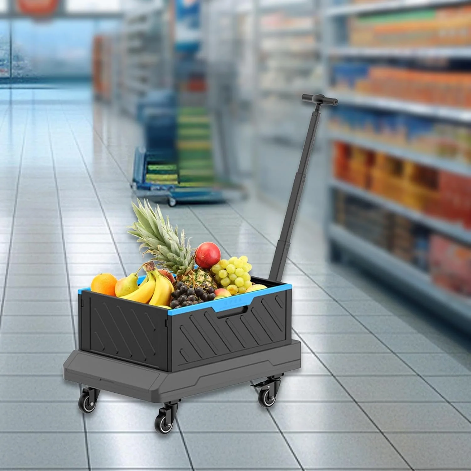 Foldable trolley: A wheeled foldable trolley, suitable for outdoor camping activities - Image 3