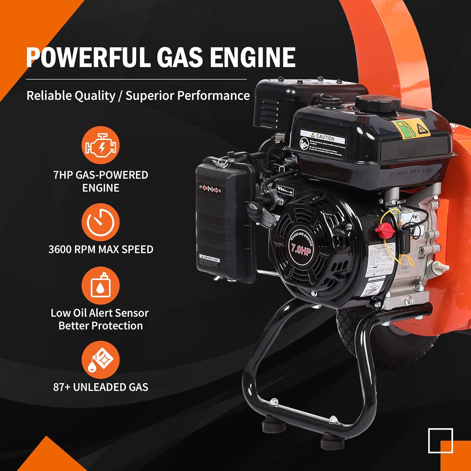 C40 Wood Chipper 4" inch Max Diameter Capacity 9 HP 274cc Gas Powered Engine Heavy Duty Shredder Mulcher - Image 10