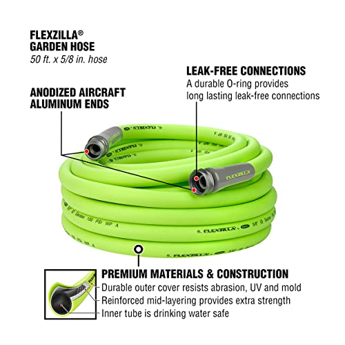 Flexzilla Garden Hose 5/8 in. x 50 ft, Heavy Duty, Lightweight, Drinking Water Safe - Image 9