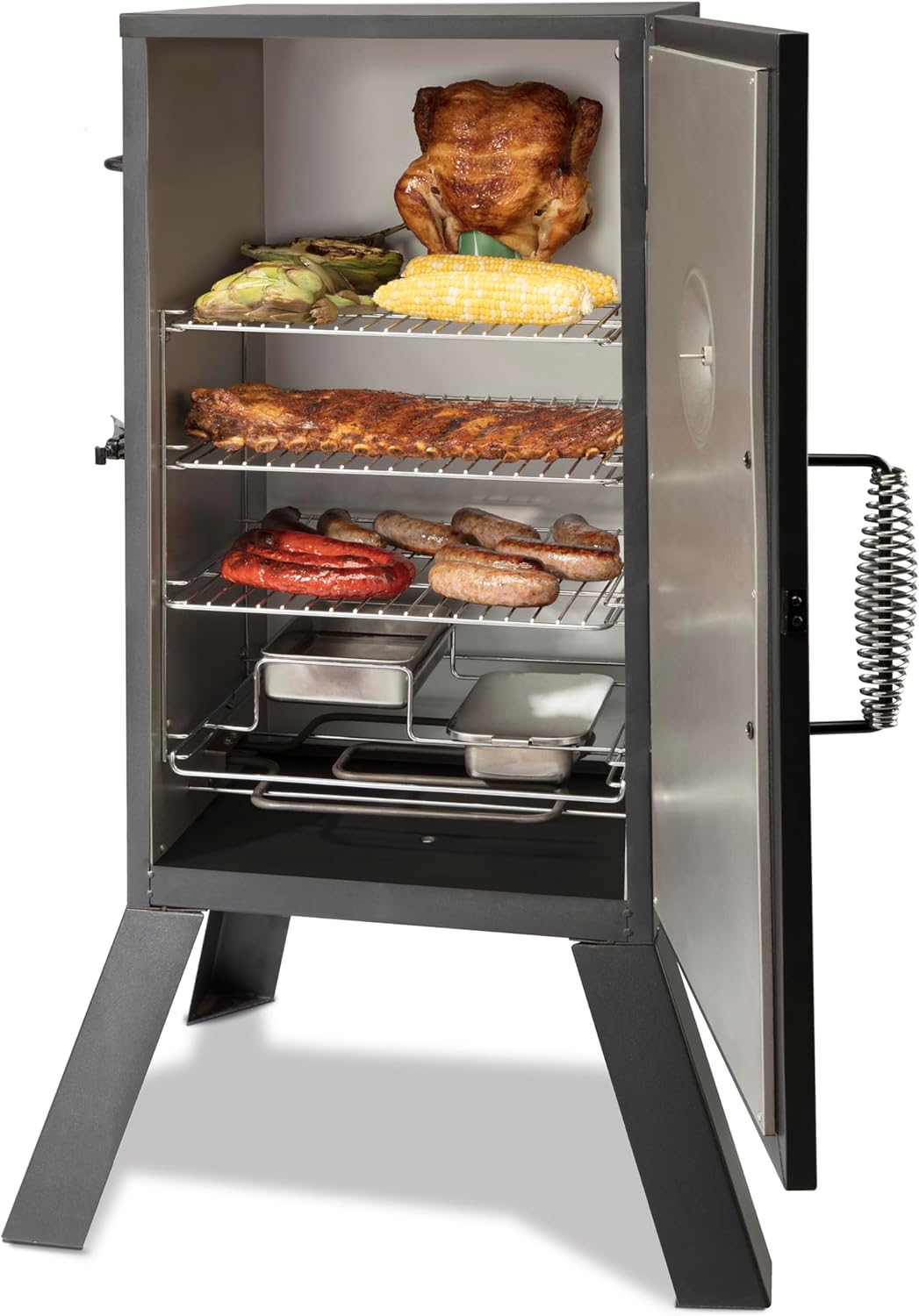 30" Electric Smoker, 3 Adjustable Racks, Large Capacity BBQ Meat Smoker, Water & Wood Trays for Smoked Meat, Brisket, Salmon & Jerky, Adjustable Temperature Control - Image 8