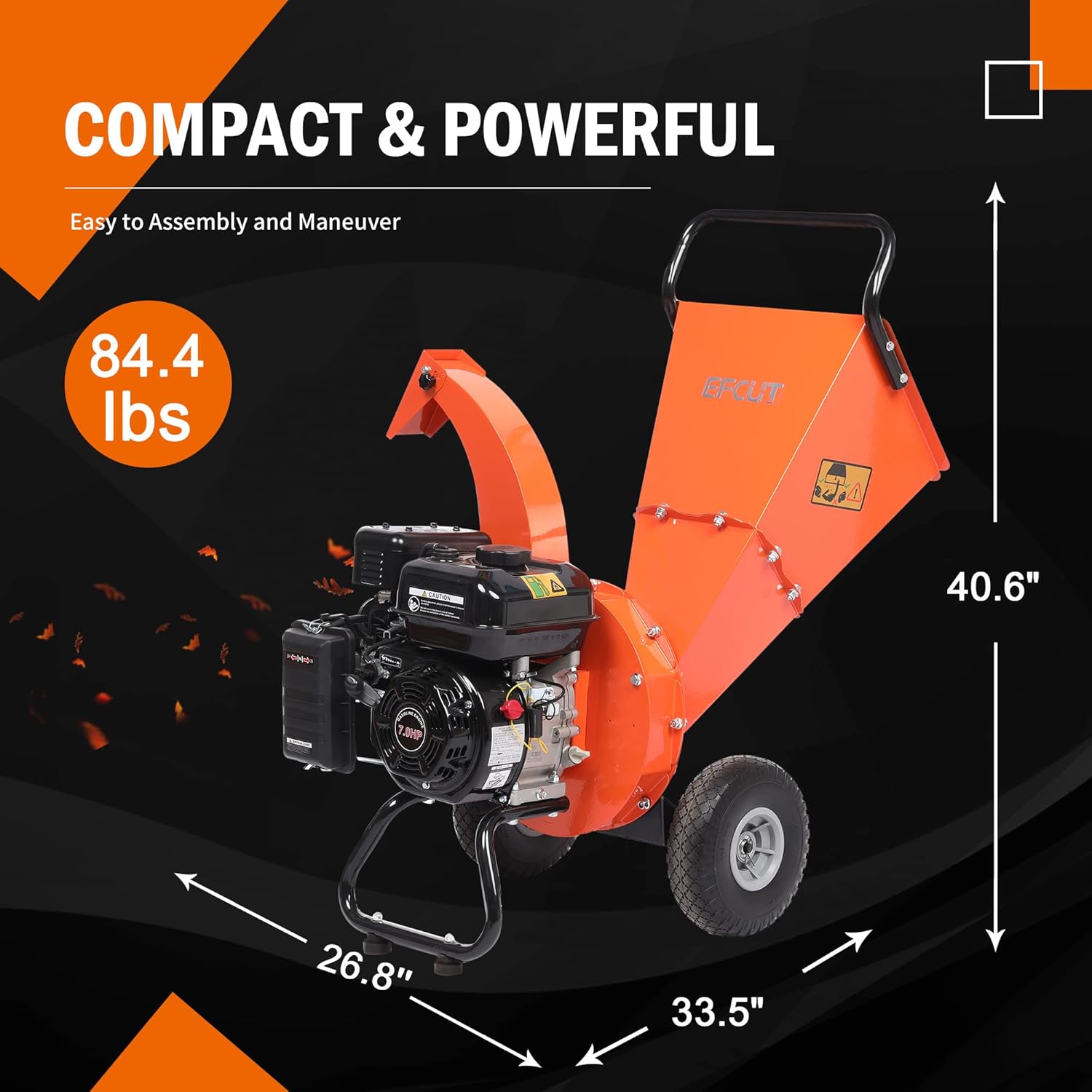 C40 Wood Chipper 4" inch Max Diameter Capacity 9 HP 274cc Gas Powered Engine Heavy Duty Shredder Mulcher - Image 8