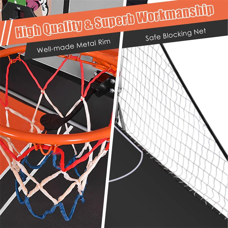 Foldable Indoor Basketball Arcade Game with 4 Balls Electronic Double Shot LED Scoring System for Kids Adults - Image 11