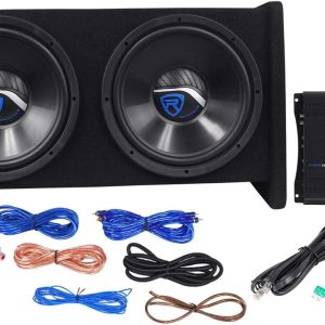 RV12.2B 1200W Dual 12" Car Subwoofer Enclosure+Mono Amplifier+Amp Kit