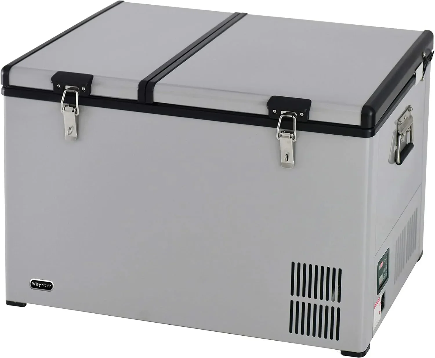 FM-65G 65 Quart Portable Refrigerator and Deep, AC 110V/ DC 12V, Real Chest Freezer for Car, Home, Camping, and RV with-8掳F to 50掳F Temperature Range, Gray, One Size