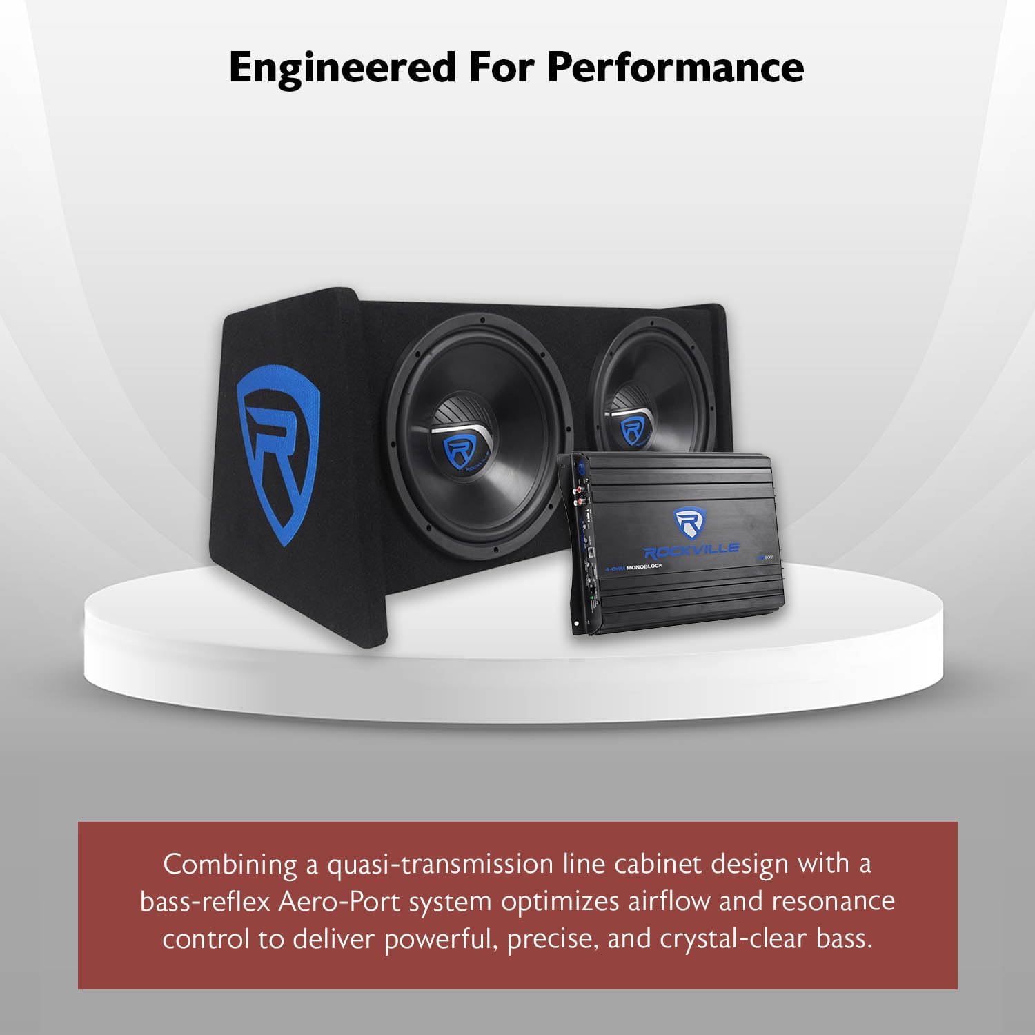 RV12.2B 1200W Dual 12" Car Subwoofer Enclosure+Mono Amplifier+Amp Kit - Image 4